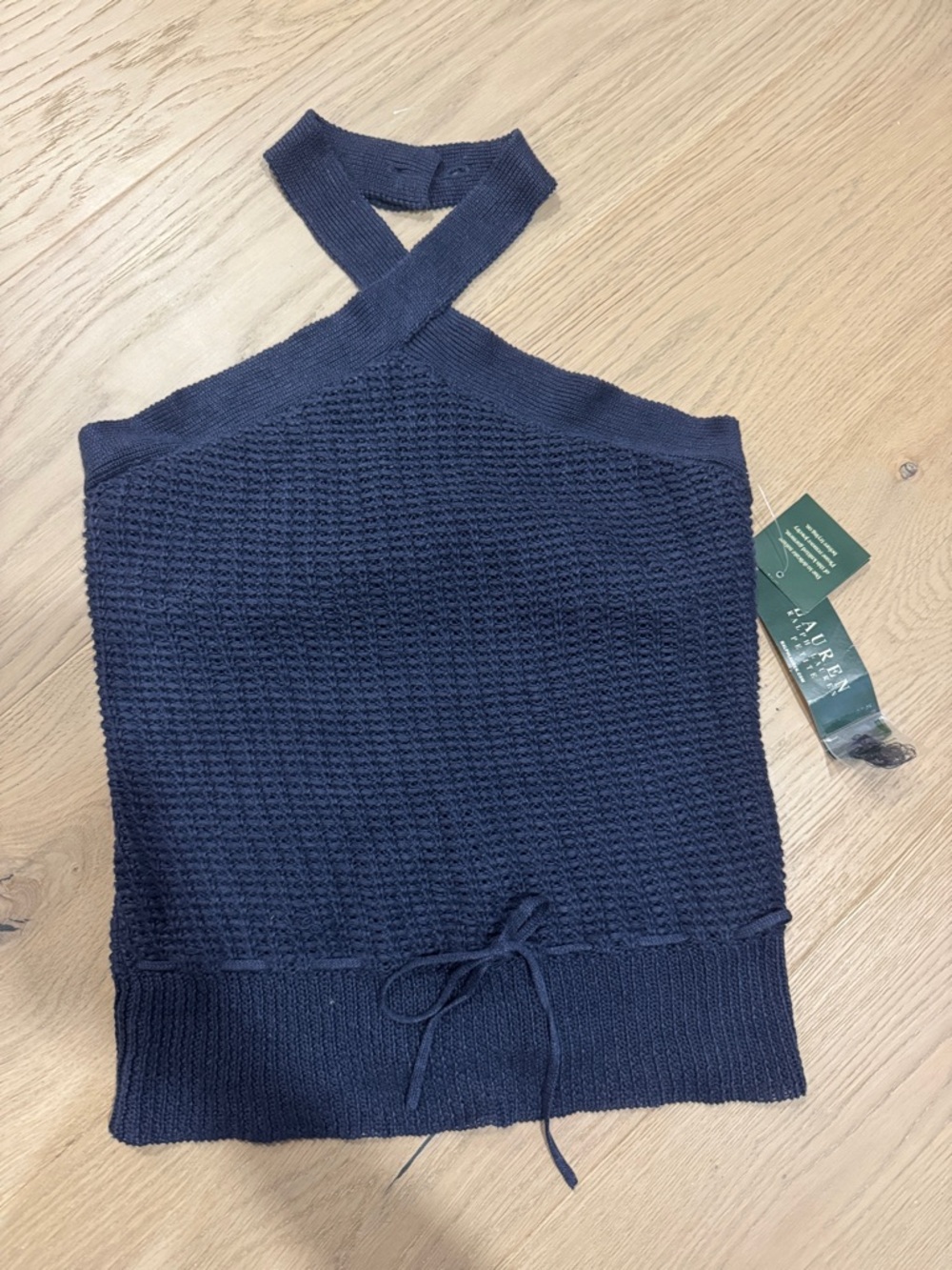 Ralph Lauren Navy Knit Halter Tank NWT